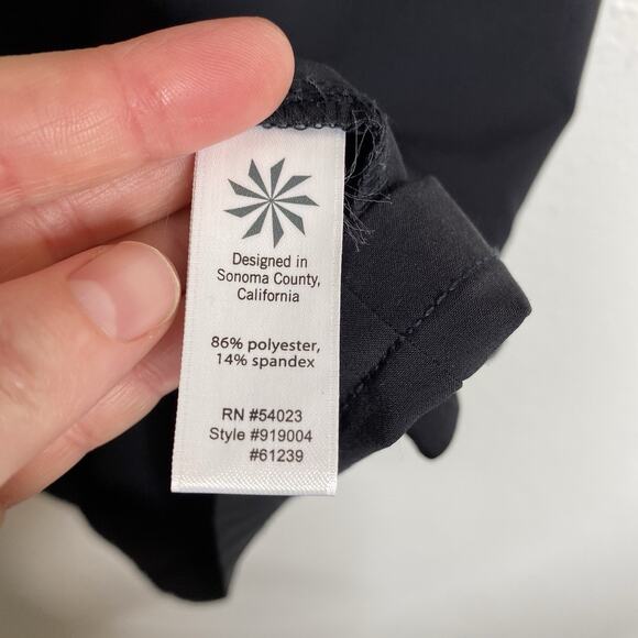 Athleta Dahlia Dress Faux Wrap Sleeveless Pockets A-Line‎ Casual Classic Black 2 - Picture 3 of 7